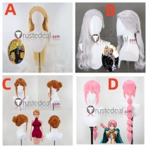 One Piece Nami Killer Rebecca King Orange Golden Pink Grey White Styled Cosplay Wigs