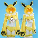 Gijinka Piplup Charizard Sylveon Jolteon Blue Orange White Yellow Fluffy Hoodie Claw Cosplay Costumes