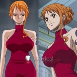 One Piece Nami Killer Rebecca King Orange Golden Pink Grey White Styled Cosplay Wig