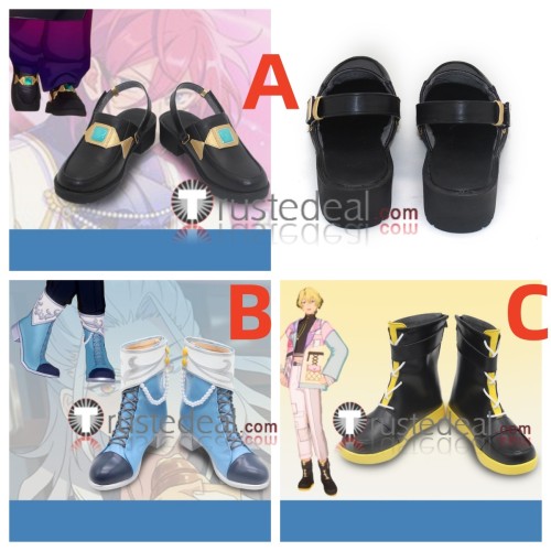 Ensemble Stars Eden Nagisa Ran Hiyori Tomoe Ibara Saegusa Ibr Blue Black Cosplay Shoes Boots