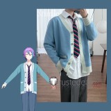 Project Sekai Colorful Stage PJSK Kamishiro Rui Shiraishi An Akiyama Mizuki Shinonome Ena Sweater Cardigan Blue Grey Purple Apricot Cosplay Costume