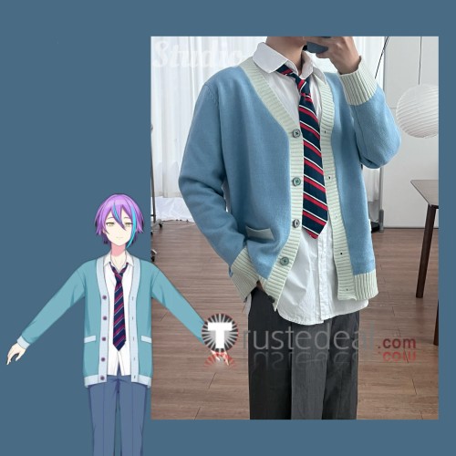 Project Sekai Colorful Stage PJSK Kamishiro Rui Shiraishi An Akiyama Mizuki Shinonome Ena Sweater Cardigan Blue Grey Purple Apricot Cosplay Costume