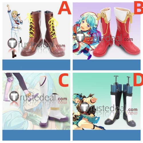 Ensemble Stars Rabits Hajime Shino Nazuna Nito Brown Red White Cosplay Shoes Boots