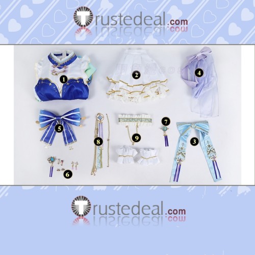Love Live Rin Hoshizora Blue Cosplay Costume