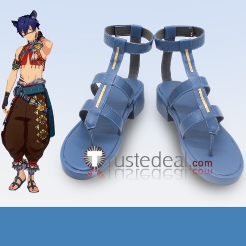 Ensemble Stars Eden Jun Sazanami Blue Black Cosplay Shoes Boots