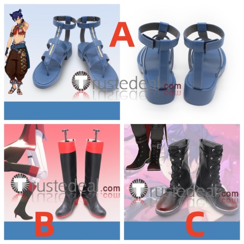 Ensemble Stars Eden Jun Sazanami Blue Black Cosplay Shoes Boots