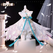 Vocaloid Miku Angel White Dress Cosplay Costume