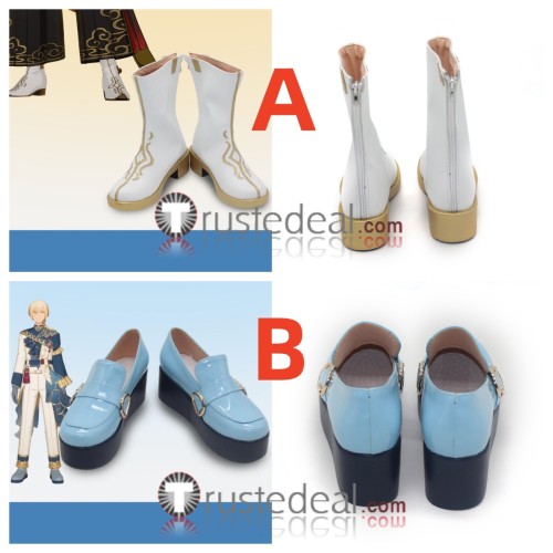 Ensemble Stars Fine Eichi Tenshouin White Blue Cosplay Shoes Boots