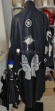 The Hundred Line Last Defense Academy Yugamu Omokage Casual Black Coat Kimono Cosplay Costume