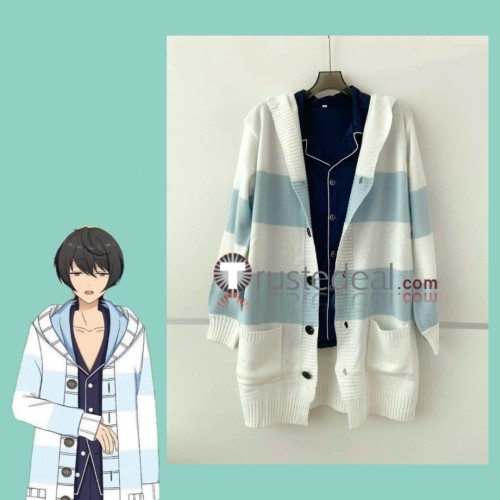 Ensemble Stars Ritsu Sakuma Makoto Yuuki Sweater Coat Cardigan White Blue Cosplay Costume
