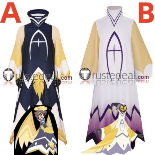 Hazbin Hotel the First Man Adam Extermination Attire Blue White Cosplay Costume
