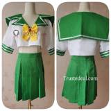 Queen's Blade Echidna Green White School Uniform Cosplay Costume
