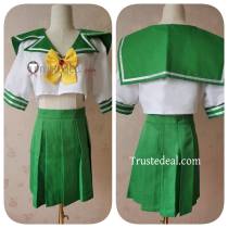 Queen's Blade Echidna Green White School Uniform Cosplay Costume