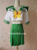 Queen's Blade Echidna Green White School Uniform Cosplay Costume