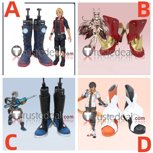 Xenoblade Chronicles 3 Shulk Nia Valdi Taion Blue Red Black White Cosplay Shoes Boots