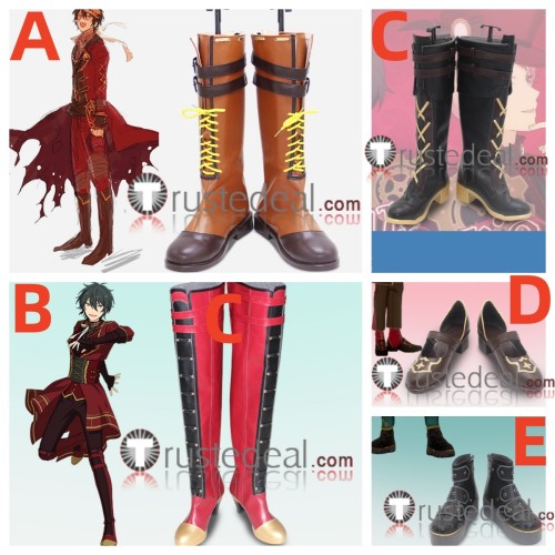 Ensemble Stars Valkyrie Shu Itsuki Mika Kagehira Brown Red Black Cosplay Shoes Boots