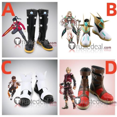 Xenoblade Chronicles 3 Noah Mythra Taion‌ Shulk Black White Brown Cosplay Shoes Boots