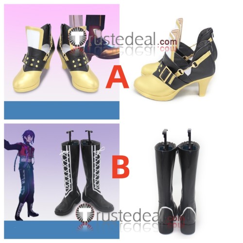 Ensemble Stars ALKALOID Mayoi Ayase Golden Black Cosplay Shoes Boots
