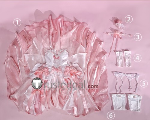 Sword Art Online Yuuki Asuna Rose Pink Wedding Dress