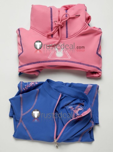 Overwatch D.Va DVA Bunny Bodysuit Blue Pink Cosplay Costume