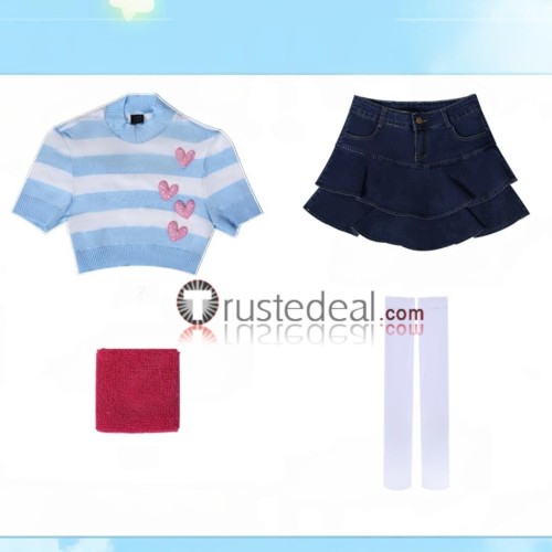 Winx Club Bloom Casual Outfit Daily Sweater Denim Skirt Cosplay Costume
