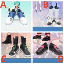 Ensemble Stars Ryuseitai Kanata Shinkai Chiaki Morisawa Tetora Nagumo Midori Takamine Black White Cosplay Shoes Boots