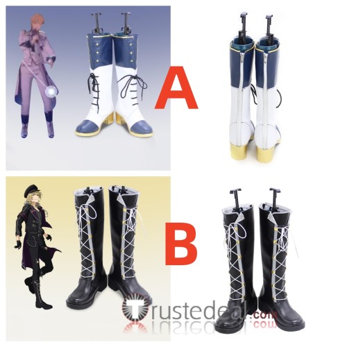 Ensemble Stars Undead Kaoru Hakaze White Black Cosplay Shoes Boots