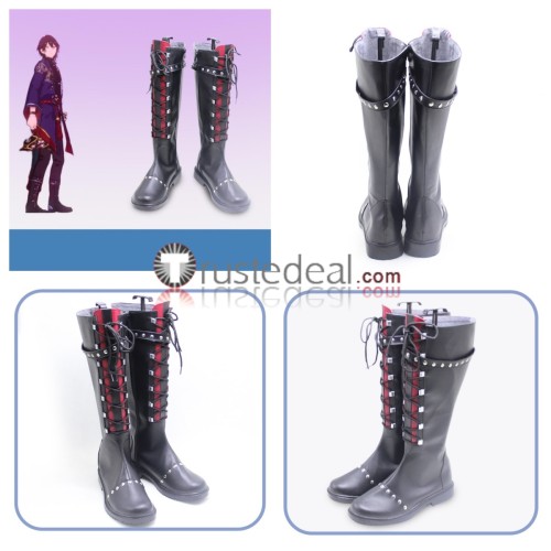 Ensemble Stars Undead Rei Sakuma Adonis Otogari Kaoru Hakaze Koga Ogami Black Cosplay Shoes Boots