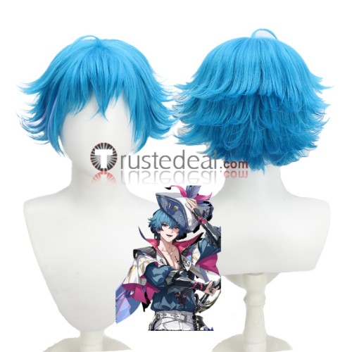 Wuthering Waves Brant Iuno Blue Highlights Styled Cosplay Wigs
