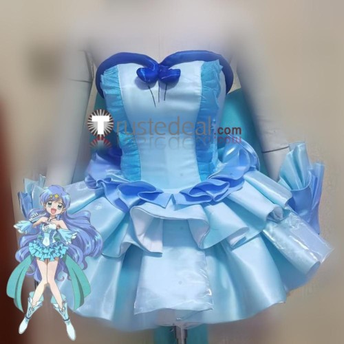 Mermaid Melody Hanon Hosho Super Idol Blue Dress Cosplay Costume Custom Size