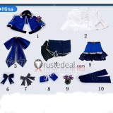 Girls Band Cry Diamond Dust Ai Rin Hina Nana Performance Blue Cosplay Costume