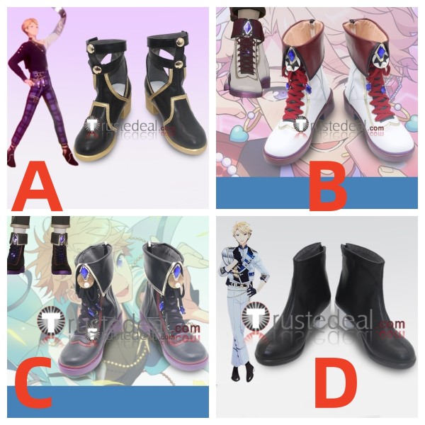 Ensemble Stars Knights Arashi Narukami Black White Cosplay Shoes Boots