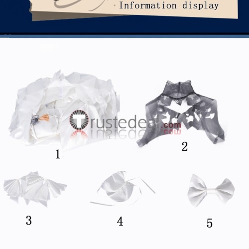 Final Fantasy XIV Queen of Hourne Bliaud‌ White Black Cosplay Costume