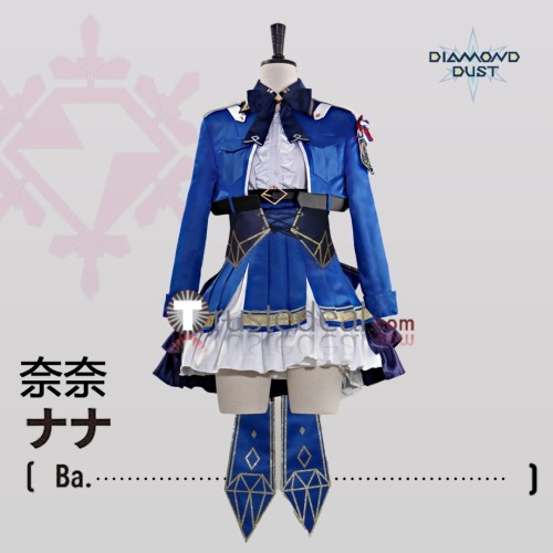 Girls Band Cry Diamond Dust Ai Rin Hina Nana Performance Blue Cosplay  Costume