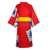 One Piece Wano Country Luffy Red Cosplay Costume