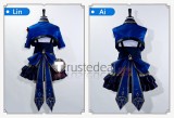 Girls Band Cry Diamond Dust Ai Rin Hina Nana Performance Blue Cosplay Costume