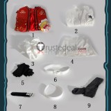 The Hundred Line Last Defense Academy Kyoshika Magadori Daily Outfit Red White Cosplay Costume