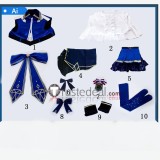 Girls Band Cry Diamond Dust Ai Rin Hina Nana Performance Blue Cosplay Costume