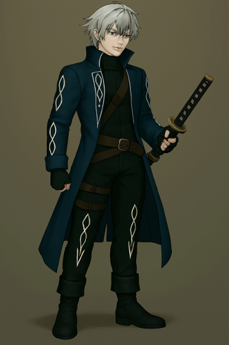 Devil May Cry Vergil Blue Black Cosplay Costume