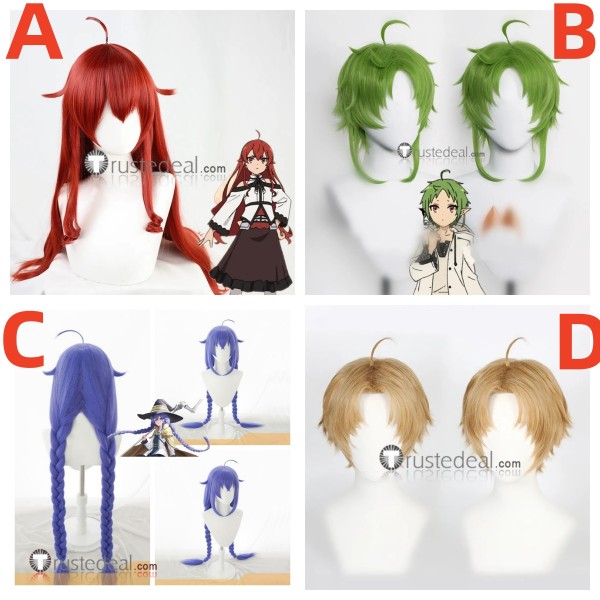 Mushoku Tensei Isekai Ittara Honki Dasu Jobless Reincarnation Rudeus Roxy Sylphiette Eris Orsted Blue Red Green Cosplay Wigs