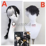 Ace Attorney Gyakuten Saiban Prosecutor Simon Blackquill Black White Ponytail Cosplay Wigs