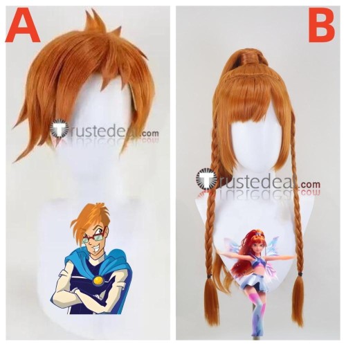 Winx Club Season1 Specialists Timmy Bloom Blonde Orange Styled Cosplay Wigs