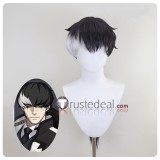 Ace Attorney Gyakuten Saiban Prosecutor Simon Blackquill Black White Ponytail Cosplay Wigs