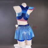 Winx Club The Magic is Back Bloom Flora Pink Flowers Blue Dress Cosplay Costume