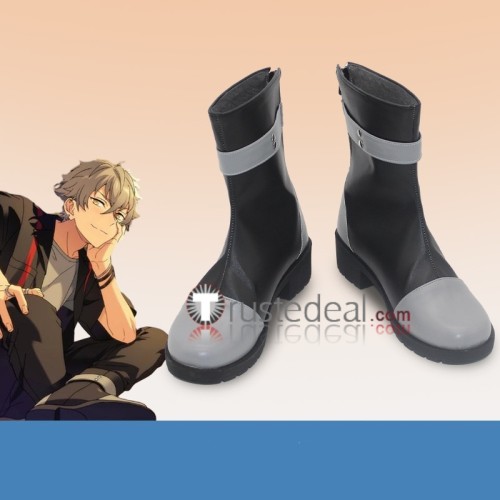 Ensemble Stars Undead Koga Ogami Black Red Cosplay Shoes Boots