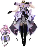 You and Idol Precure Cure Zukyoon Cure Kiss Meroron Awakening Harmony Purple White Dress Cosplay Costume
