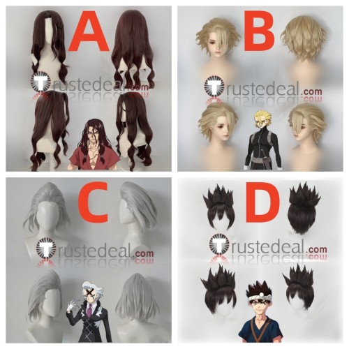Dr. Stone Tsukasa Shishio Stanley Snyder Xeno Houston Wingfield Chrome Brown Blonde Grey Black Styled Cosplay Wig