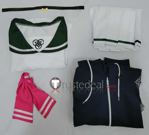 Blue Archive After School Sweets Club Kyouyama Kazusa Sailor Set Blue Black Cosplay Costumes