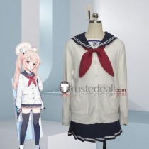Blue Archive After School Sweets Club Yutori Natsu Sailor Set Beige Blue Cosplay Costume