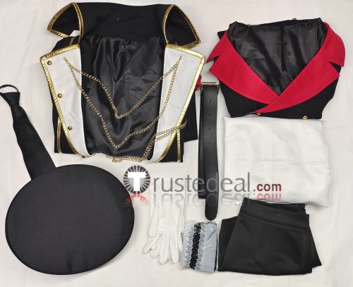 Blue Archive Pandemonium Society President Hanuma Makoto Formula Military Uniform Black Cosplay Costume